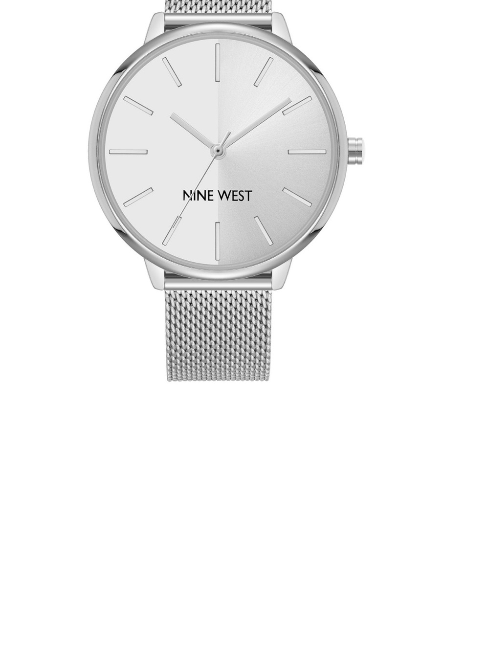 Nine West Women's Quartz Silver-Tone Stainless Steel Mesh Band Watch - Picture 1 of 3